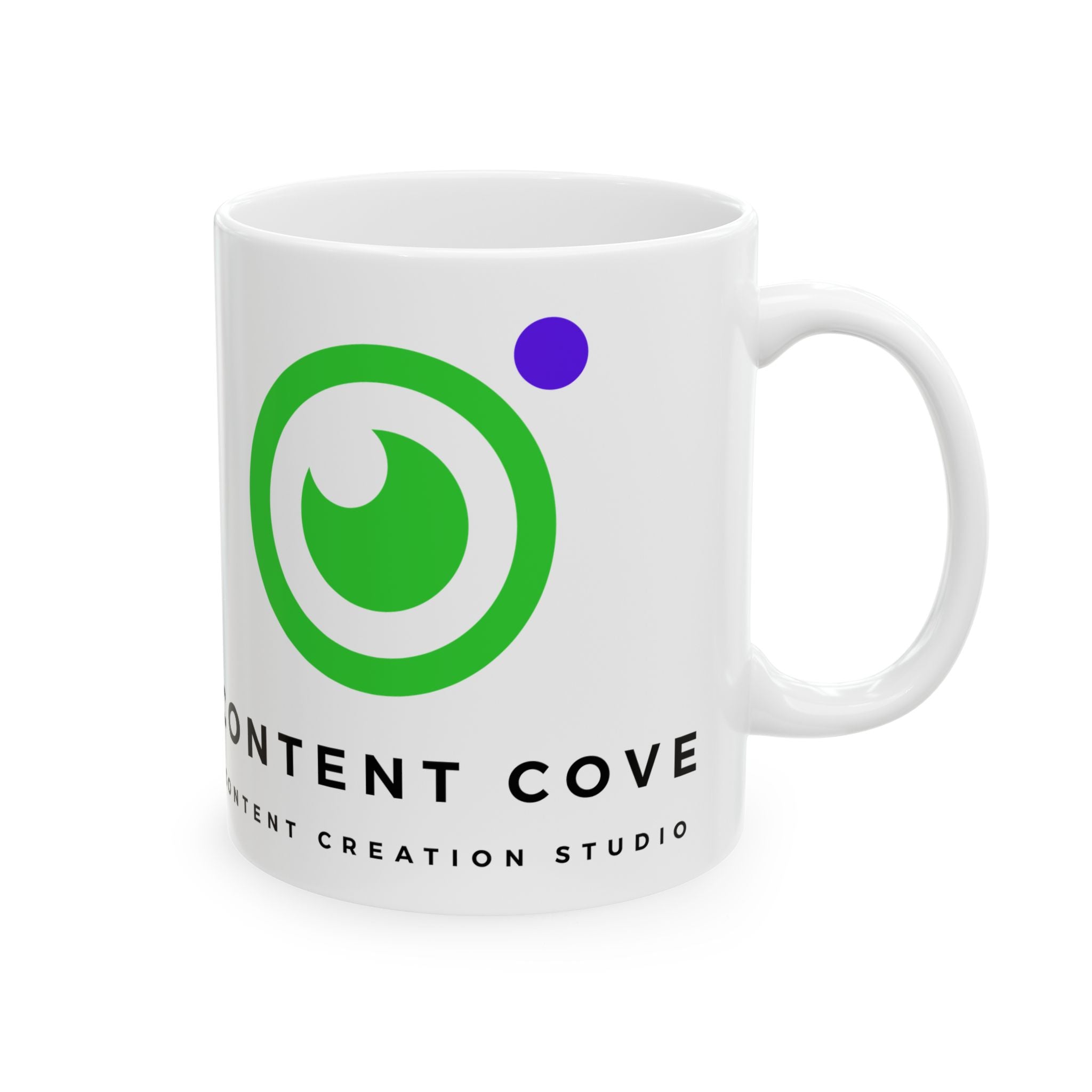 Content Cove Logo Ceramic Mug (11oz) — Branded Office Coffee Cup for Creators