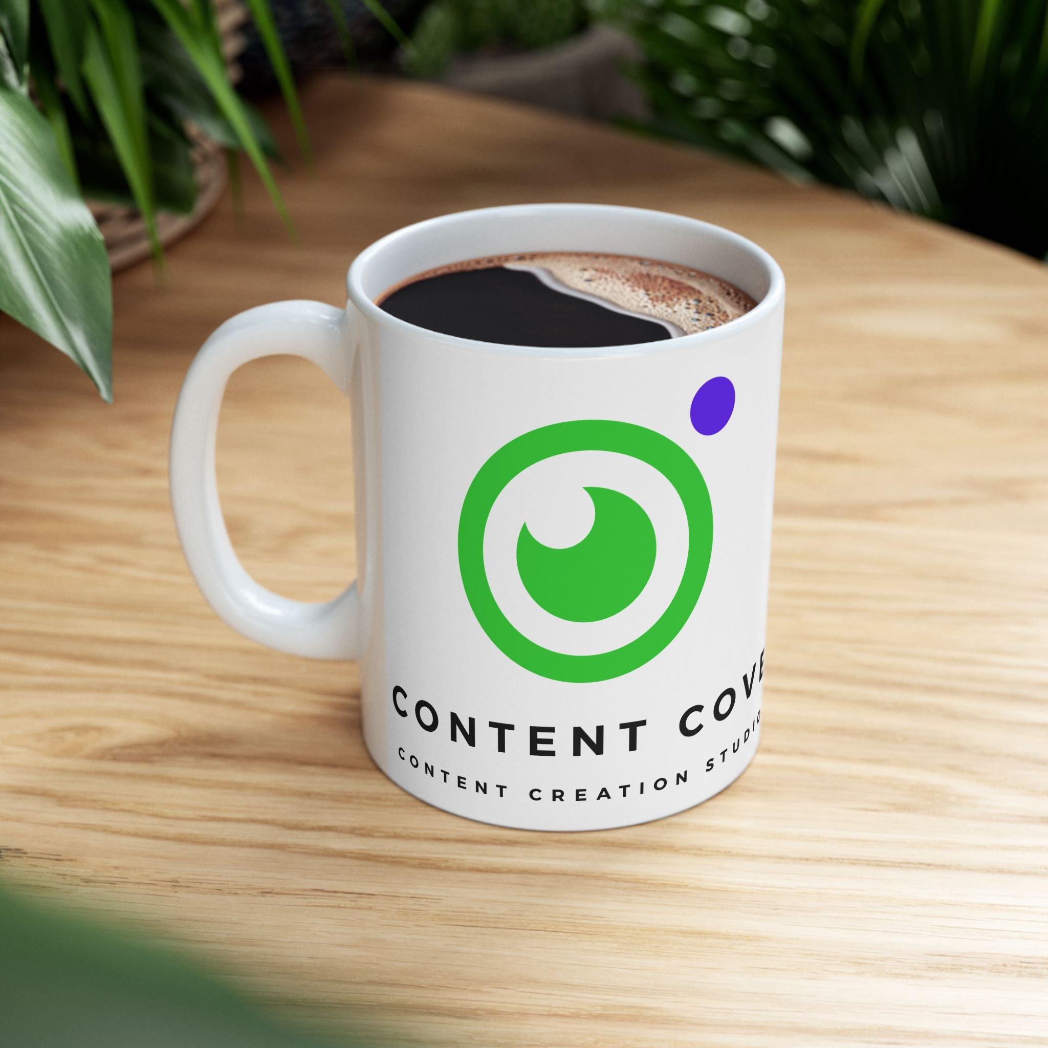 Content Cove Logo Ceramic Mug (11oz) — Branded Office Coffee Cup for Creators