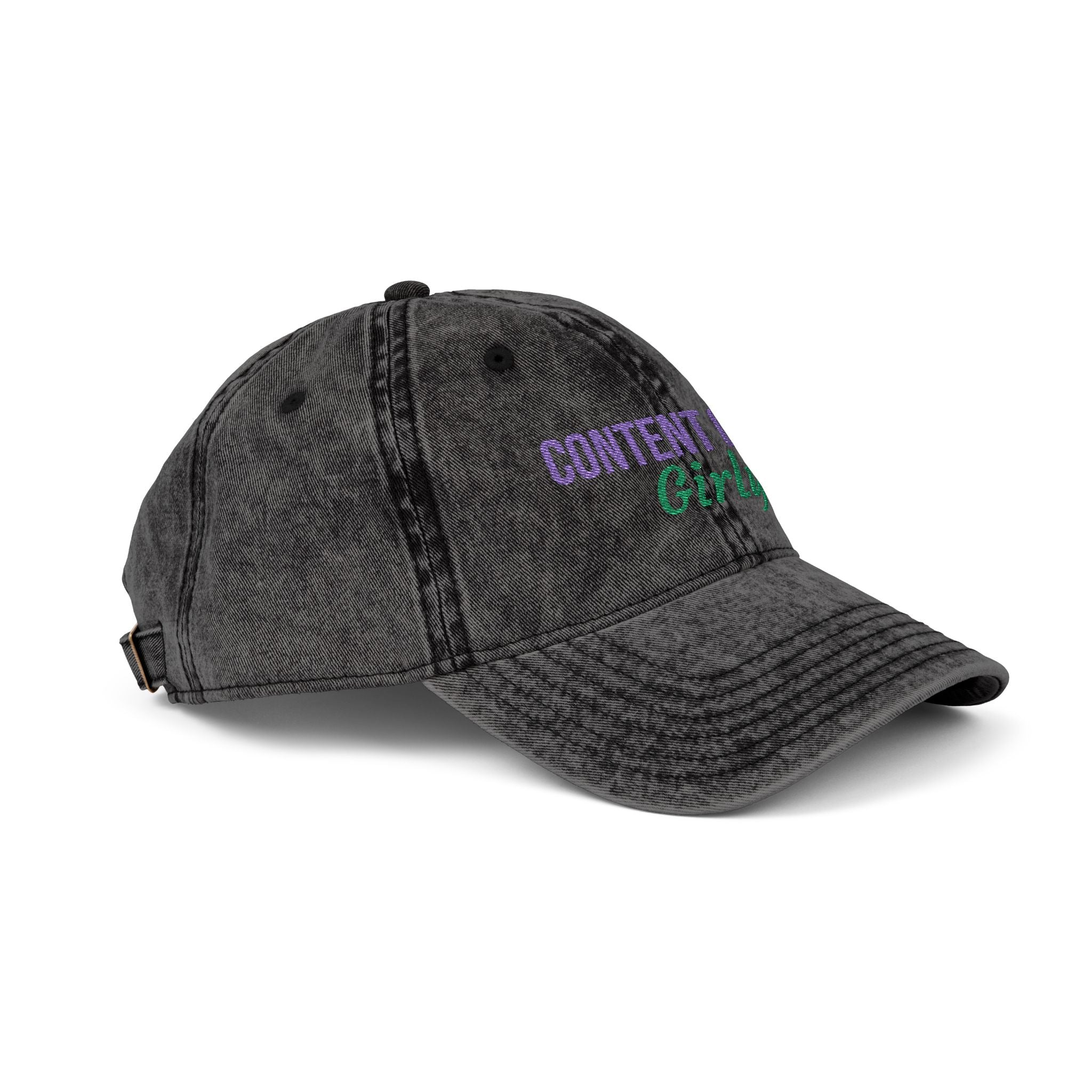Content Cove Girly Cap | Vintage Embroidered Baseball Hat
