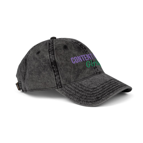 Content Cove Girly Cap | Vintage Embroidered Baseball Hat